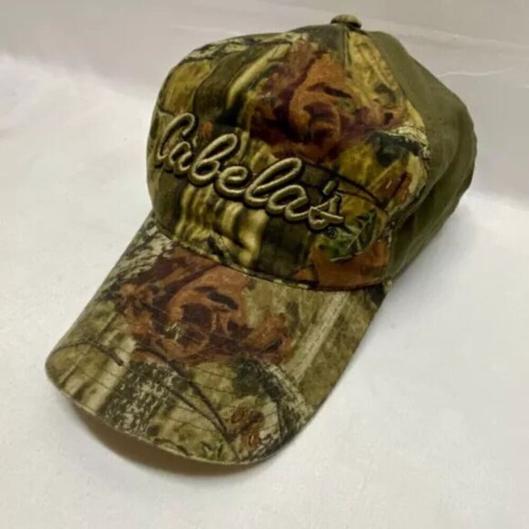 Cabela's Vintage 6 Panel Brushed Twill Low Profile Adjustable Cap Camouflage GUC - Picture 3 of 13